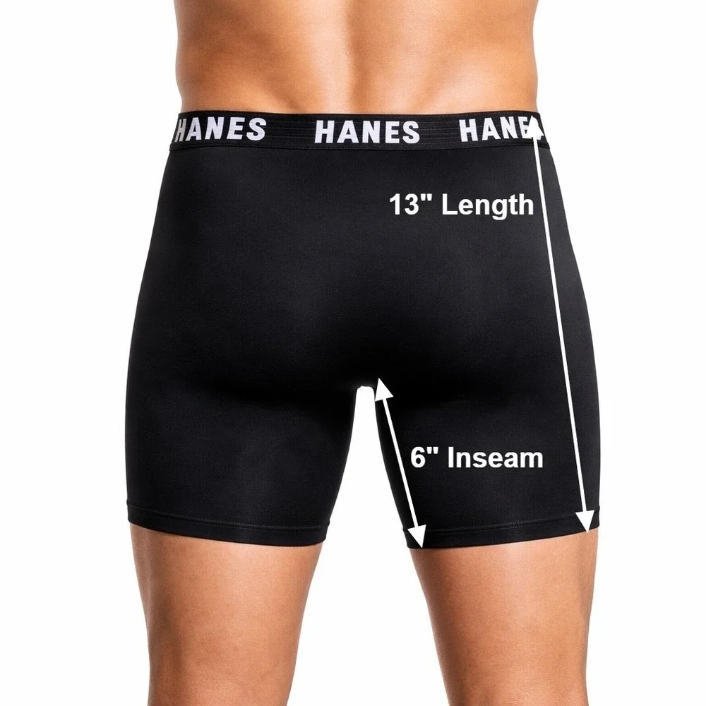 Hanes‎ Small (28-30) Moves X-Temp Performance Boxer Briefs 3-Pack Black Grey